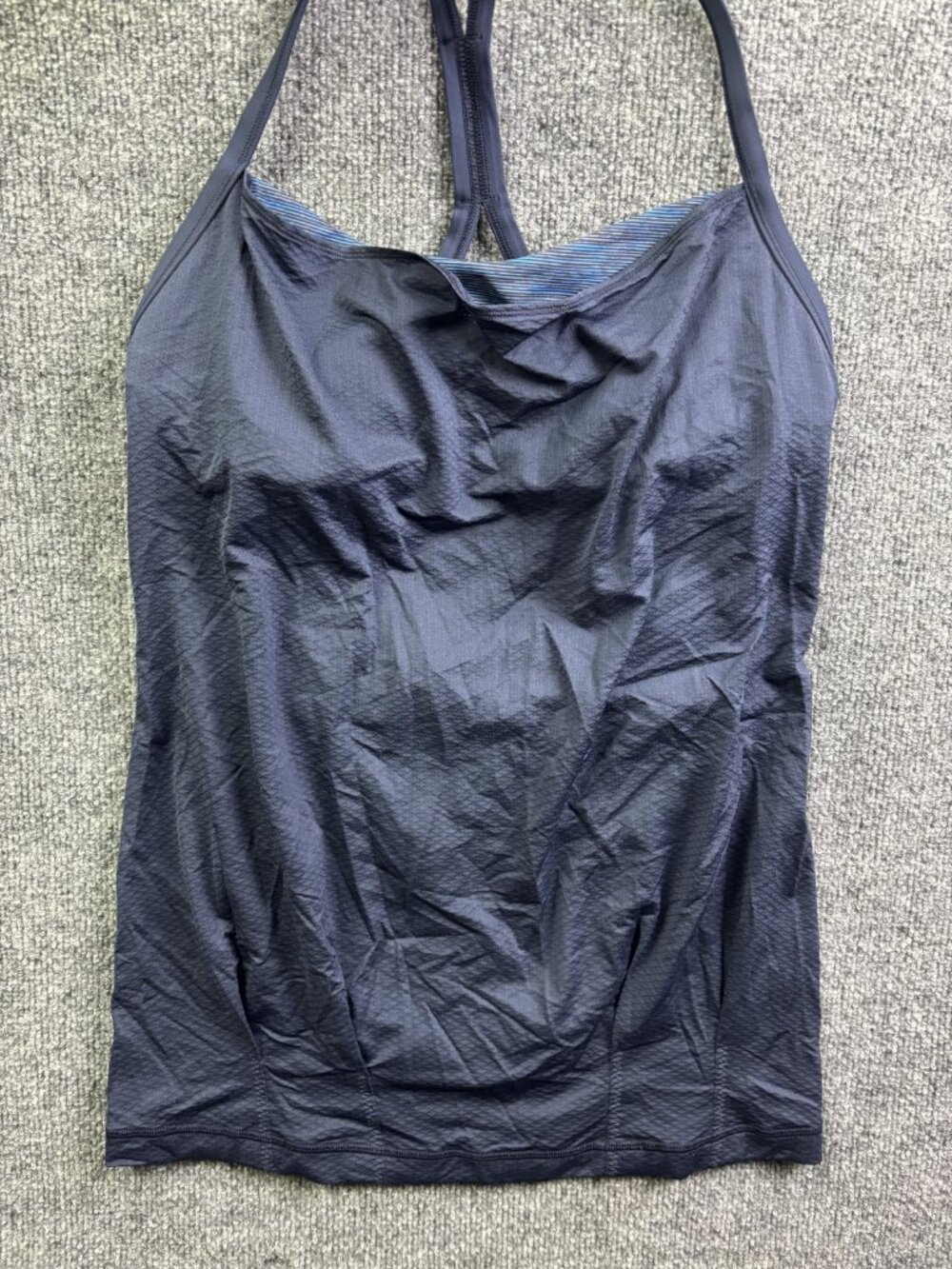 Lululemon Tank Top‎ Womens Small Blue Cowl Neck Camisole Built In Bra Yoga Gym